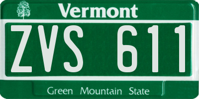 VT license plate ZVS611