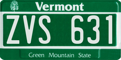 VT license plate ZVS631