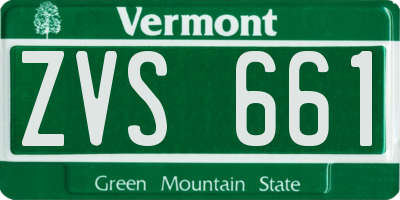 VT license plate ZVS661