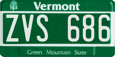 VT license plate ZVS686