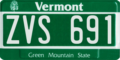 VT license plate ZVS691
