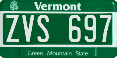 VT license plate ZVS697