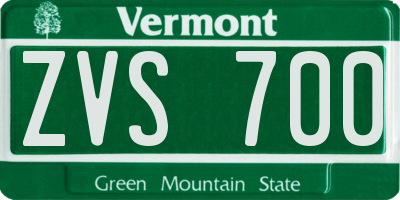 VT license plate ZVS700