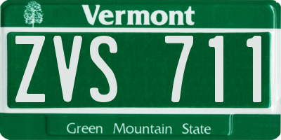 VT license plate ZVS711