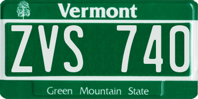 VT license plate ZVS740