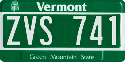 VT license plate ZVS741