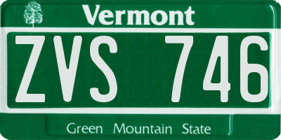 VT license plate ZVS746