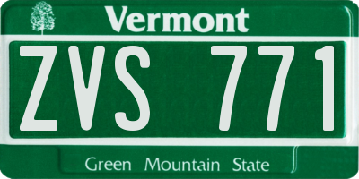 VT license plate ZVS771