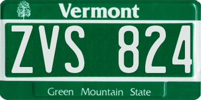 VT license plate ZVS824