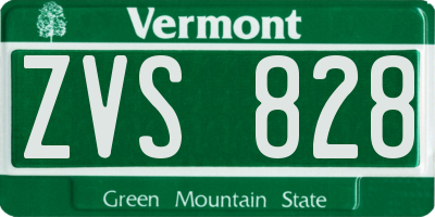 VT license plate ZVS828