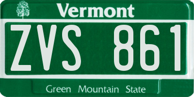 VT license plate ZVS861