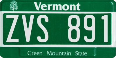 VT license plate ZVS891