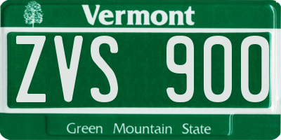 VT license plate ZVS900