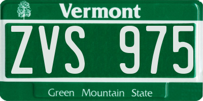 VT license plate ZVS975