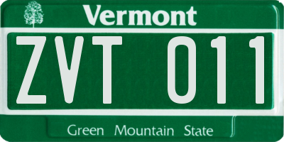 VT license plate ZVT011