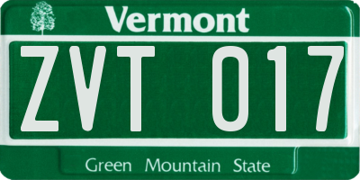 VT license plate ZVT017
