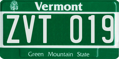VT license plate ZVT019