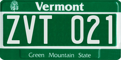 VT license plate ZVT021
