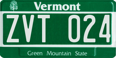 VT license plate ZVT024