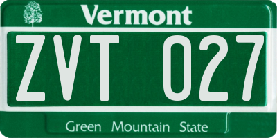 VT license plate ZVT027