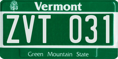 VT license plate ZVT031