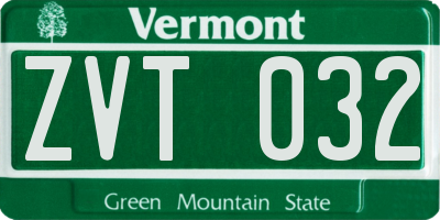 VT license plate ZVT032