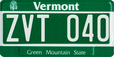 VT license plate ZVT040