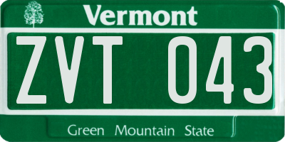VT license plate ZVT043