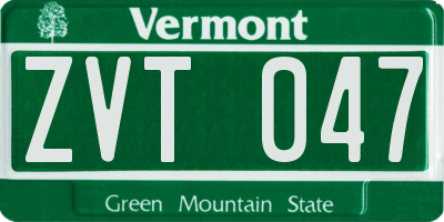 VT license plate ZVT047