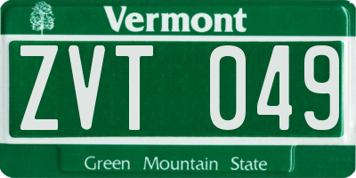 VT license plate ZVT049