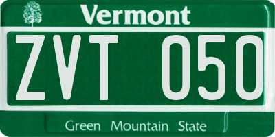VT license plate ZVT050