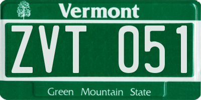 VT license plate ZVT051