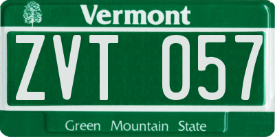 VT license plate ZVT057