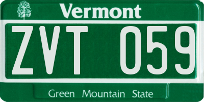 VT license plate ZVT059