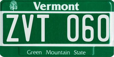 VT license plate ZVT060