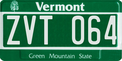 VT license plate ZVT064