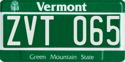 VT license plate ZVT065