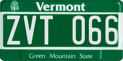 VT license plate ZVT066