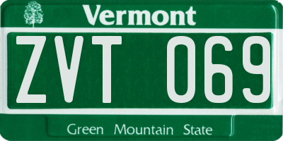 VT license plate ZVT069
