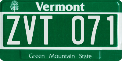 VT license plate ZVT071