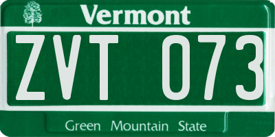 VT license plate ZVT073