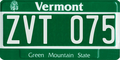 VT license plate ZVT075