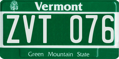 VT license plate ZVT076
