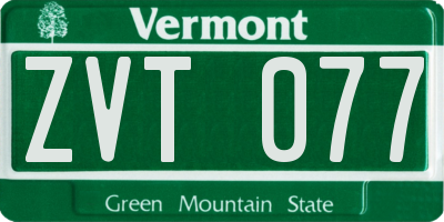 VT license plate ZVT077
