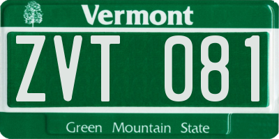 VT license plate ZVT081