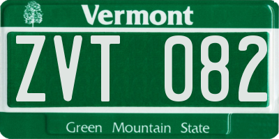 VT license plate ZVT082