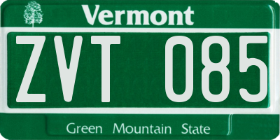 VT license plate ZVT085