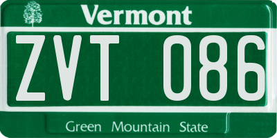 VT license plate ZVT086