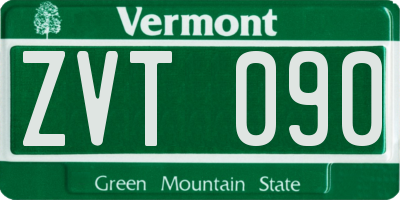VT license plate ZVT090