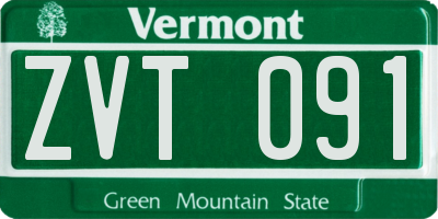 VT license plate ZVT091